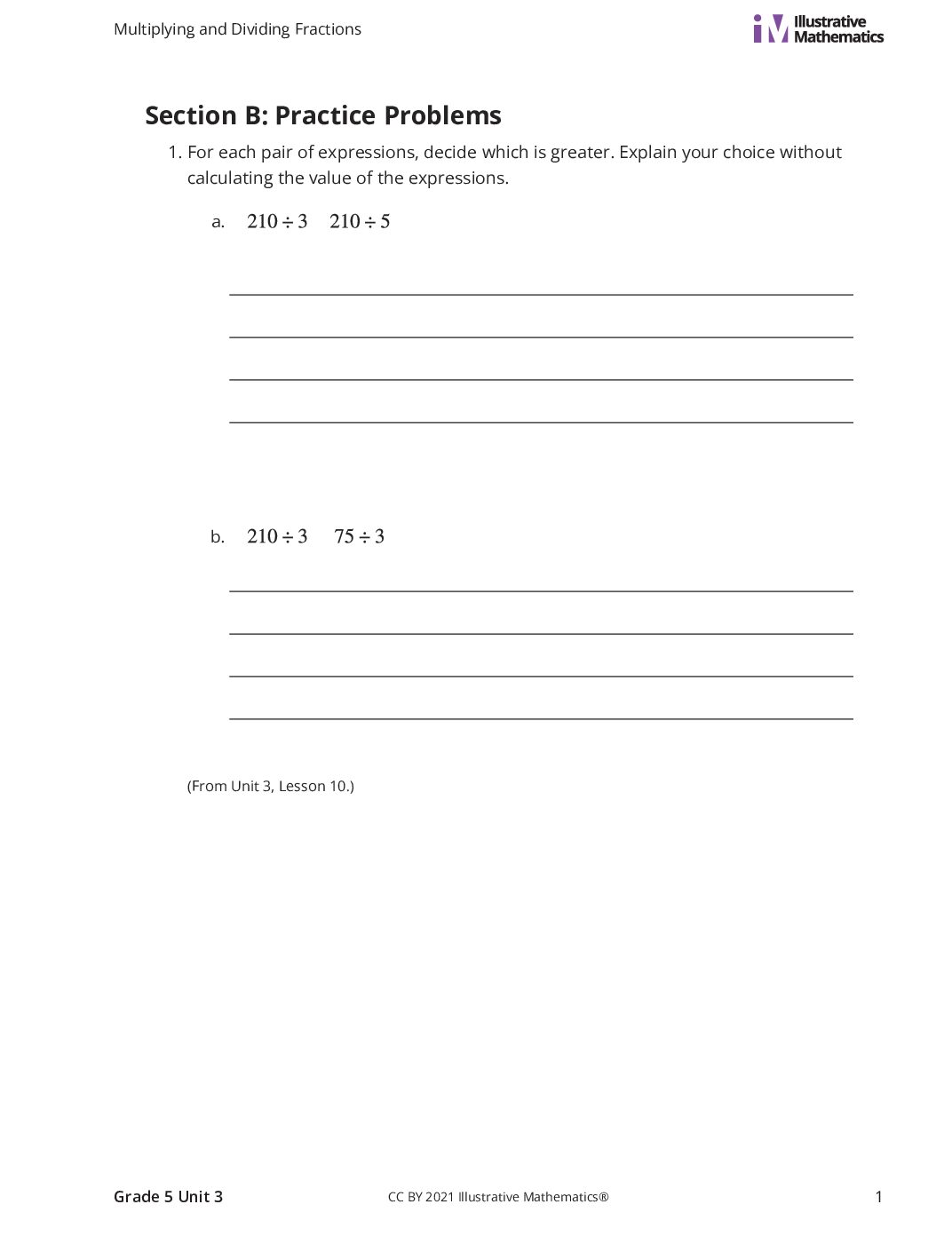 Grade5 3 B Fraction Division Curated Practice Problem Set