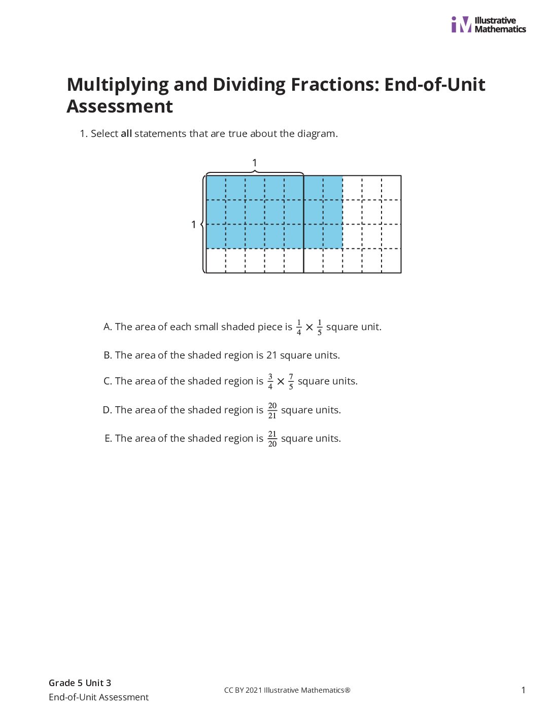 Grade5 3 End Of Unit Assessment Assessment