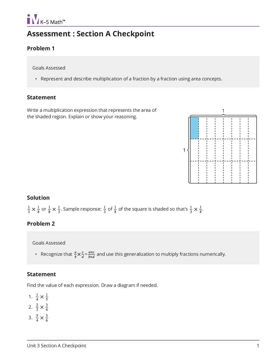 Grade5 3 Section A Checkpoint Teacher Guide