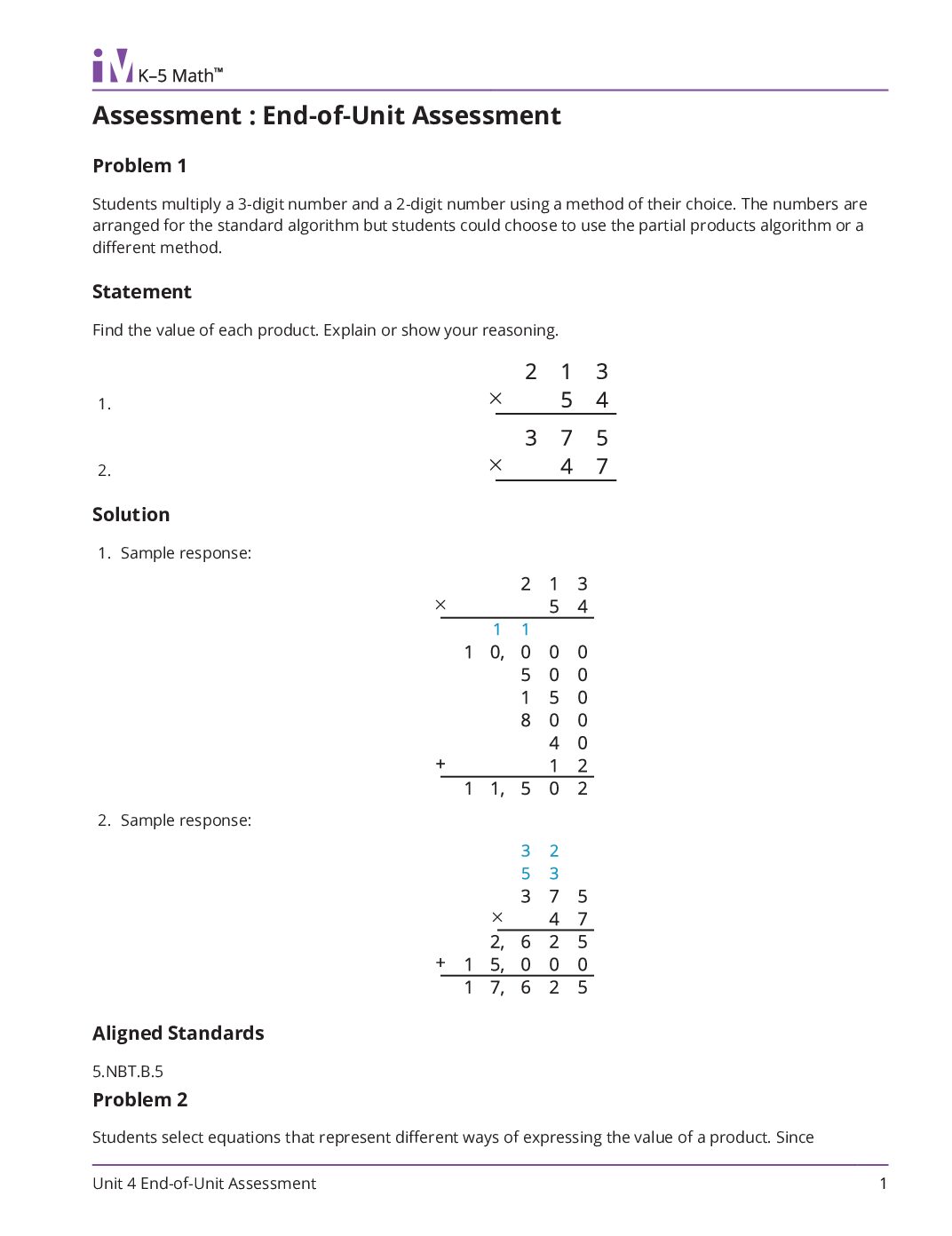 Grade5 4 End Of Unit Assessment Teacher Guide
