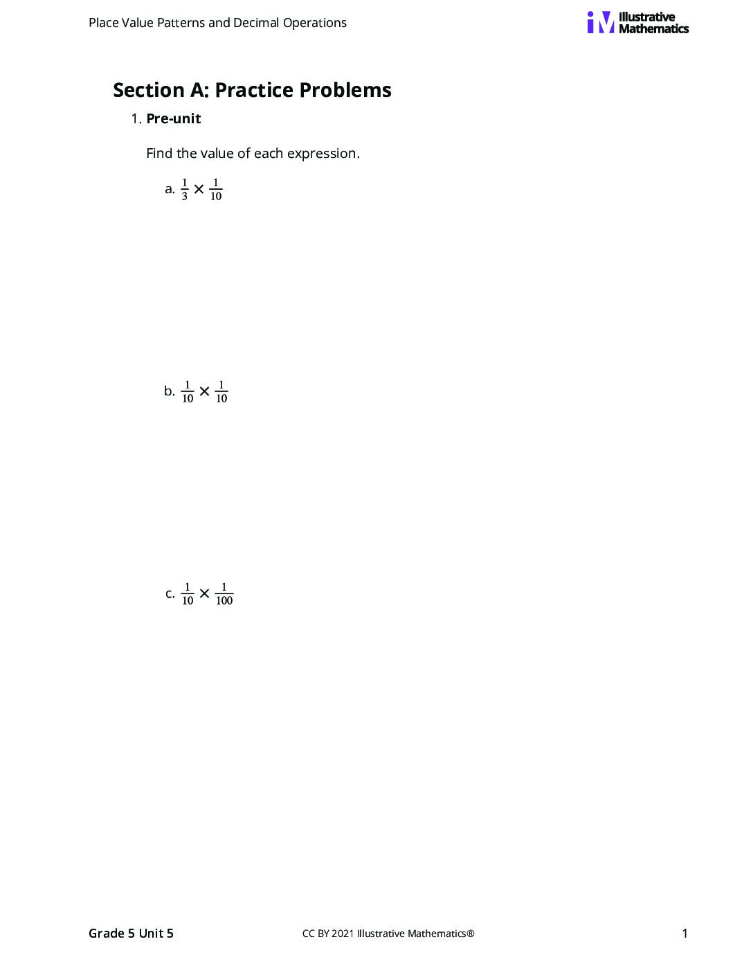 Grade5 5 A Numbers To Thousandths Curated Practice Problem Set