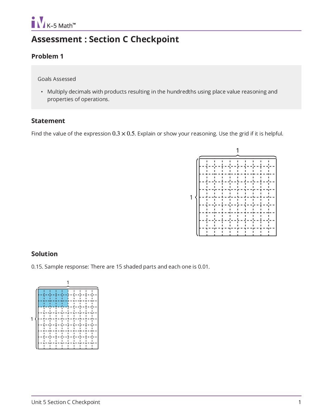 Grade5 5 Section C Checkpoint Teacher Guide