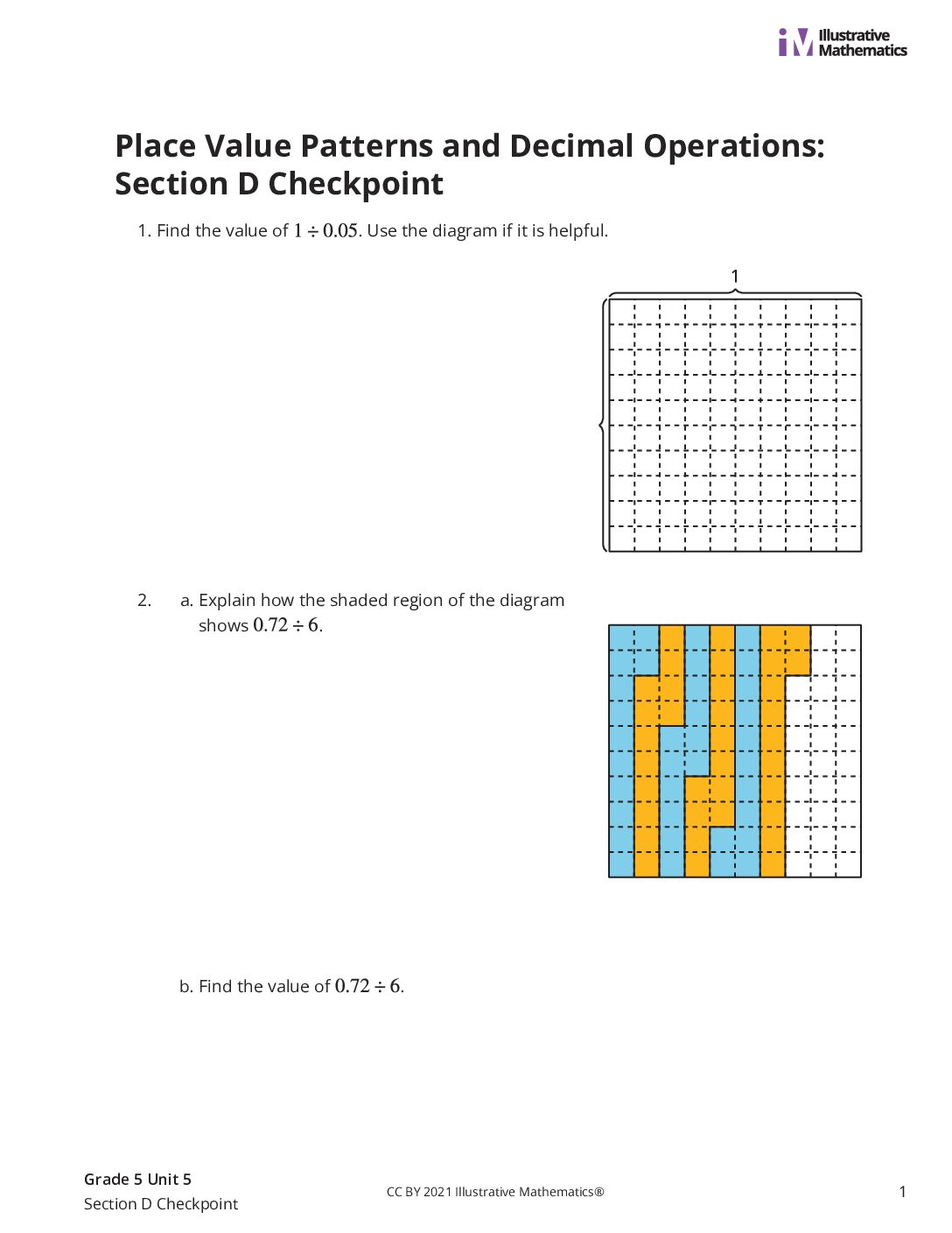 Grade5 5 Section D Checkpoint Assessment