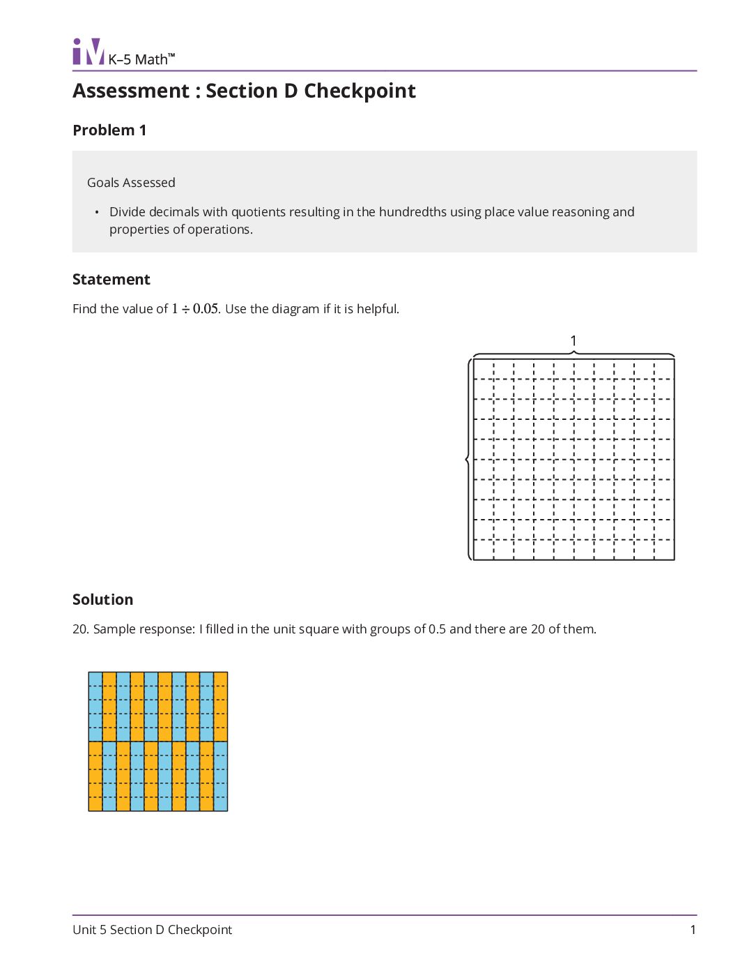 Grade5 5 Section D Checkpoint Teacher Guide