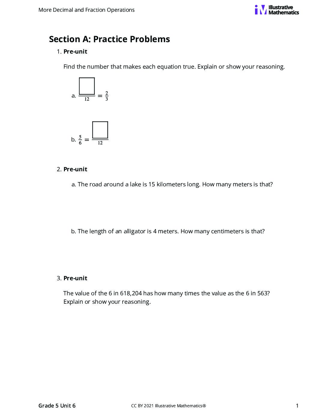 Grade5 6 A Measurement Conversions And Powers Of 10 Curated Practice Problem Set