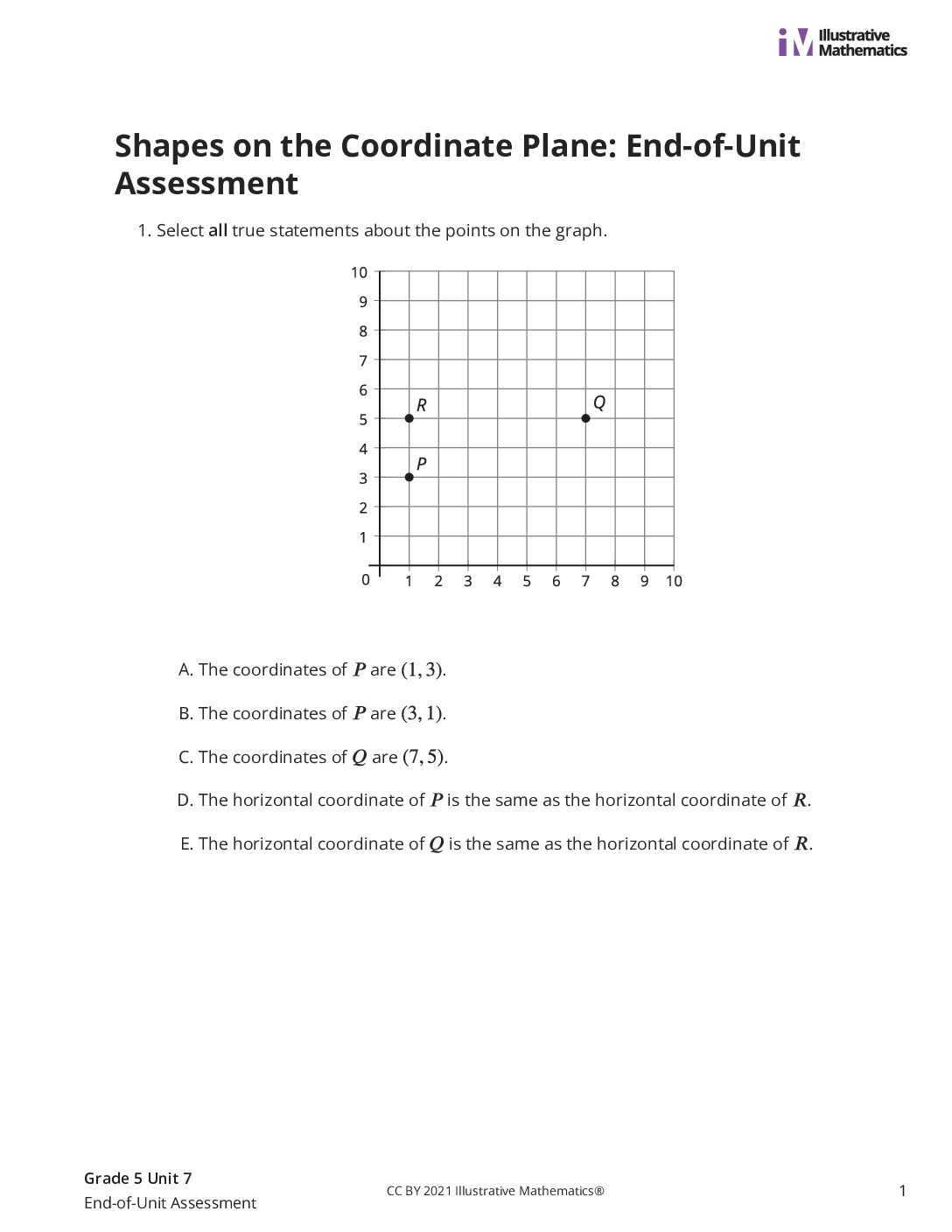 Grade5 7 End Of Unit Assessment Assessment