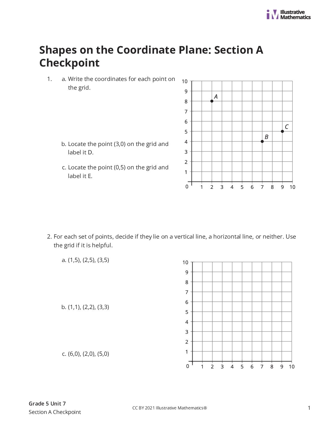 Grade5 7 Section A Checkpoint Assessment