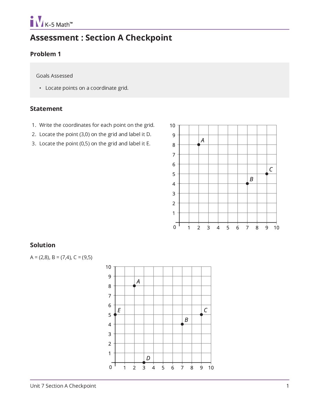 Grade5 7 Section A Checkpoint Teacher Guide