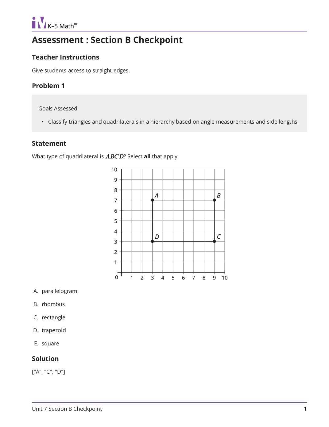Grade5 7 Section B Checkpoint Teacher Guide