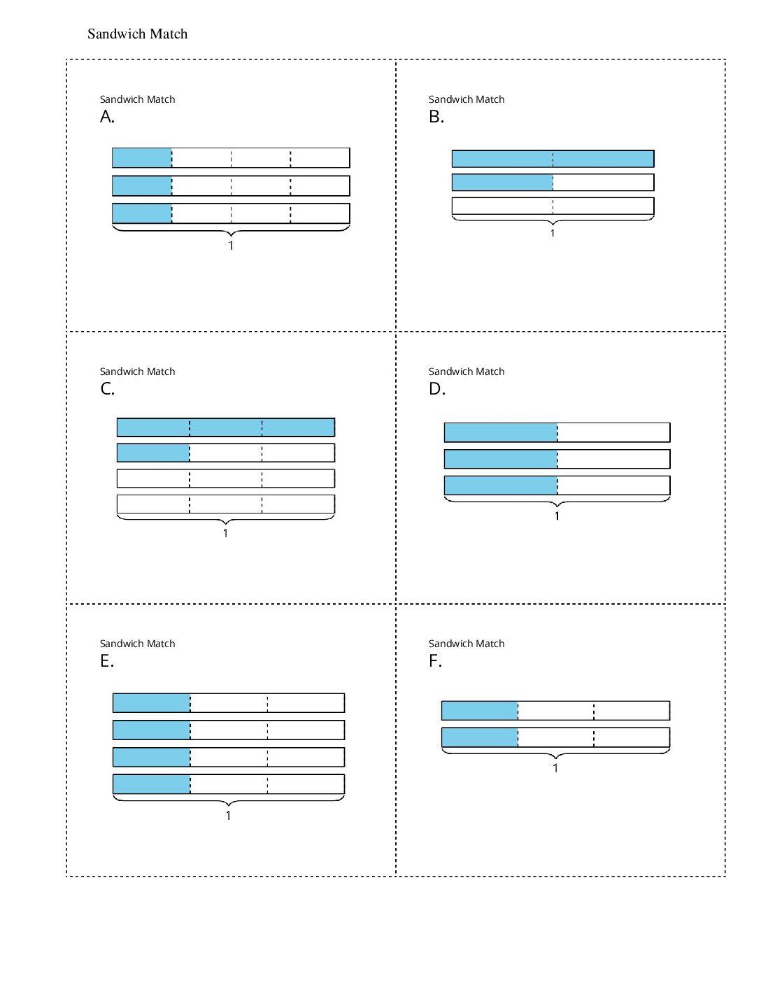 Grade5.2.A2.2 Card Sort Sandwich Match Sandwich Match