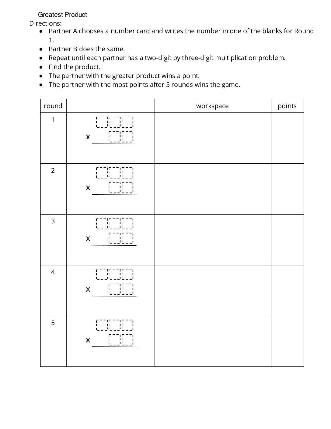 Grade5.4.A7.1 Greatest Product Greatest Product