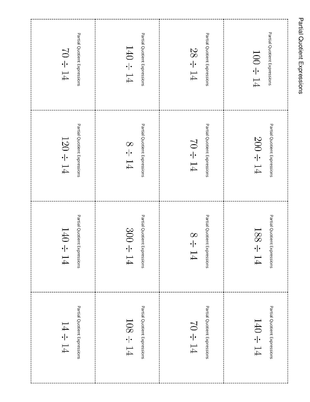Grade5.4.B11.1 Division Expressions Partial Quotient Expressions