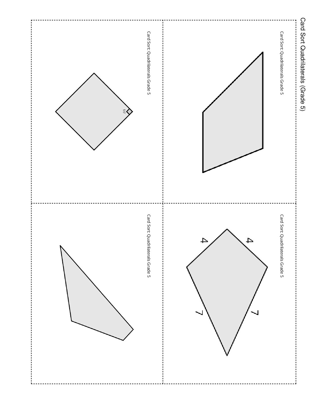 Grade5.7.B4.2 Card Sort Quadrilaterals Card Sort Quadrilaterals Grade 5