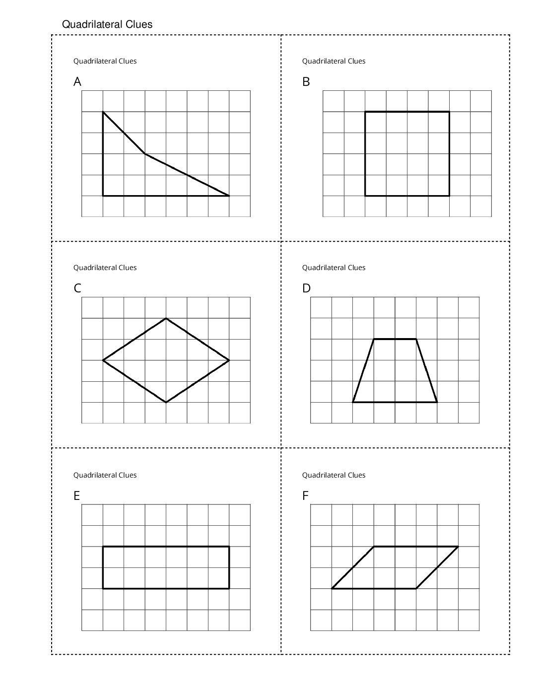 Grade5.7.B7.1 Quadrilateral Clues Quadrilateral Clues