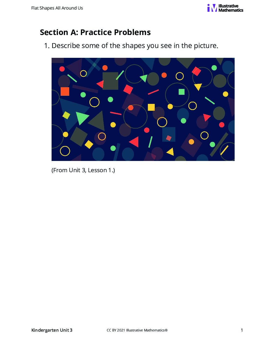 Kindergarten 3 A Exploring Shapes İn Our Environment Curated Practice Problem Set