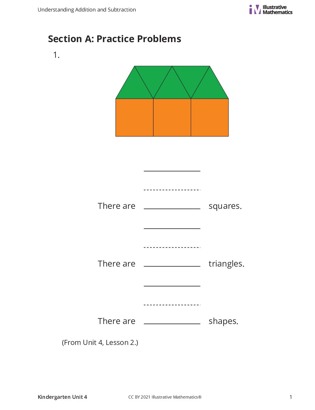 Kindergarten 4 A Count To Add And Subtract Curated Practice Problem Set