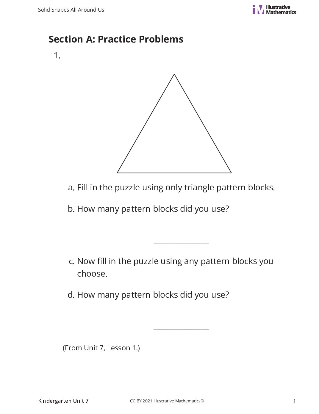 Kindergarten 7 A Compose And Count With Flat Shapes Curated Practice Problem Set