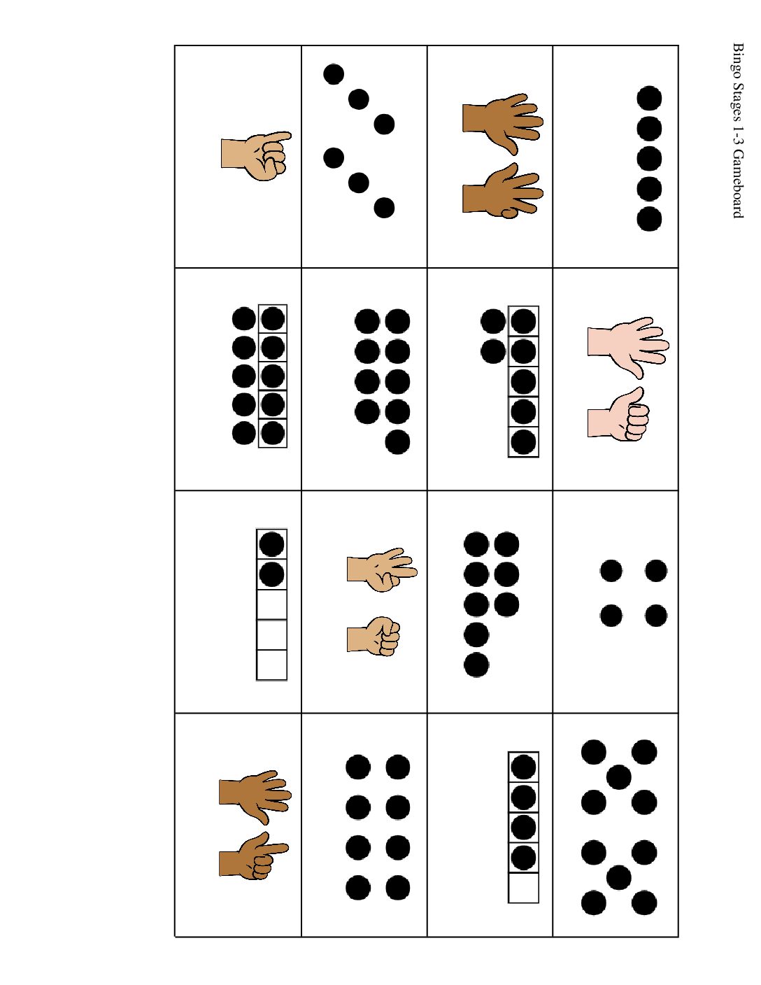 Kindergarten.2.C14.3 İntroduce Bingo İmages And Numbers Bingo Stages 1 3 Gameboard