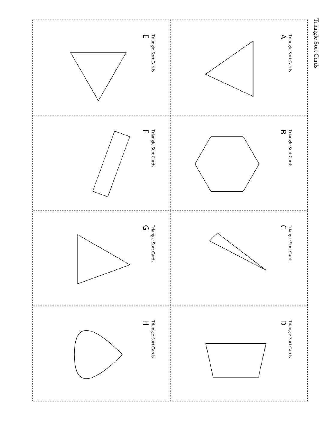Kindergarten.3.A5.2 Triangle Sort Triangle Sort Cards