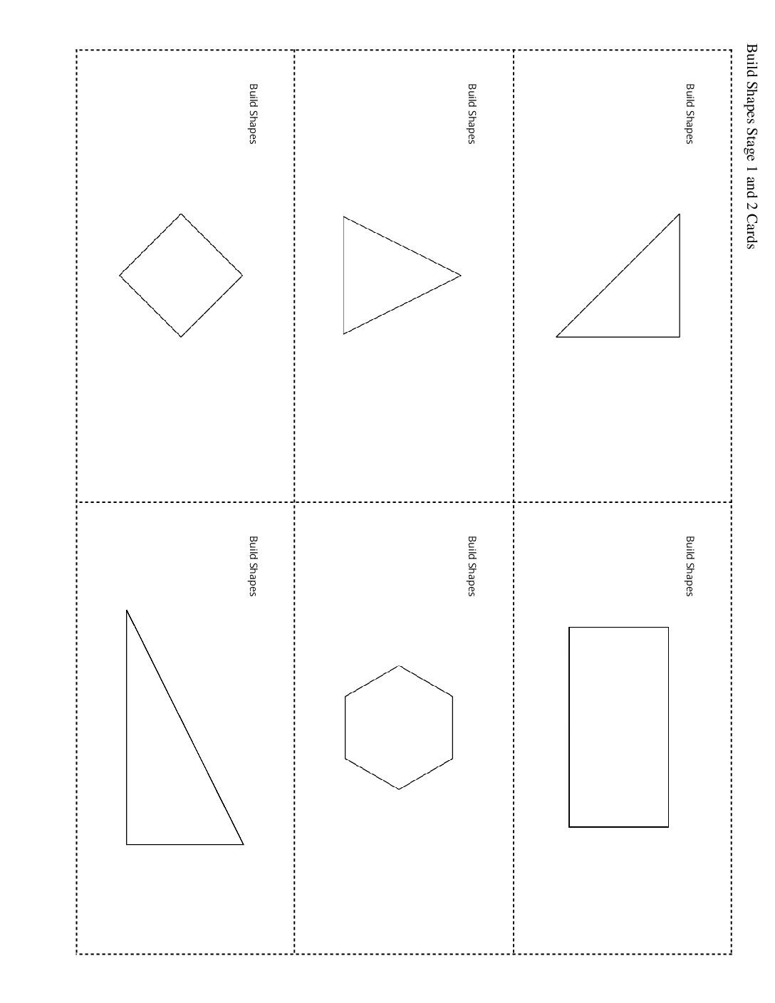 Kindergarten.3.A7.3 İntroduce Build Shapes Match The Flat Shape Build Shapes Stage 1 And 2 Cards