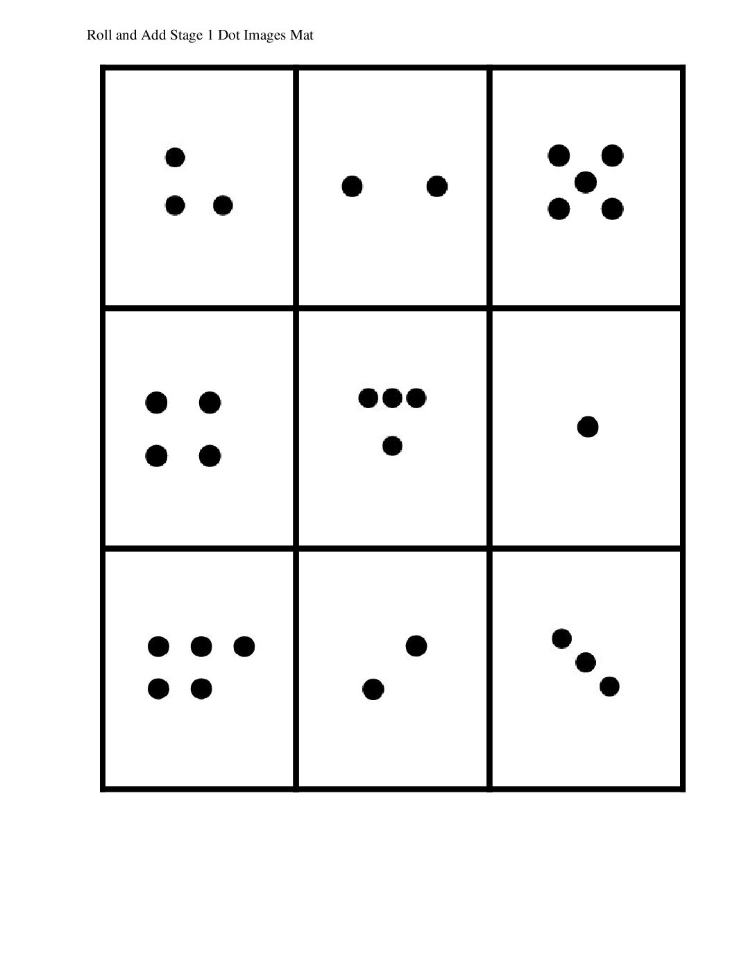 Kindergarten.4.A2.3 İntroduce Roll And Add Dots Roll And Add Stage 1 Dot İmages Mat