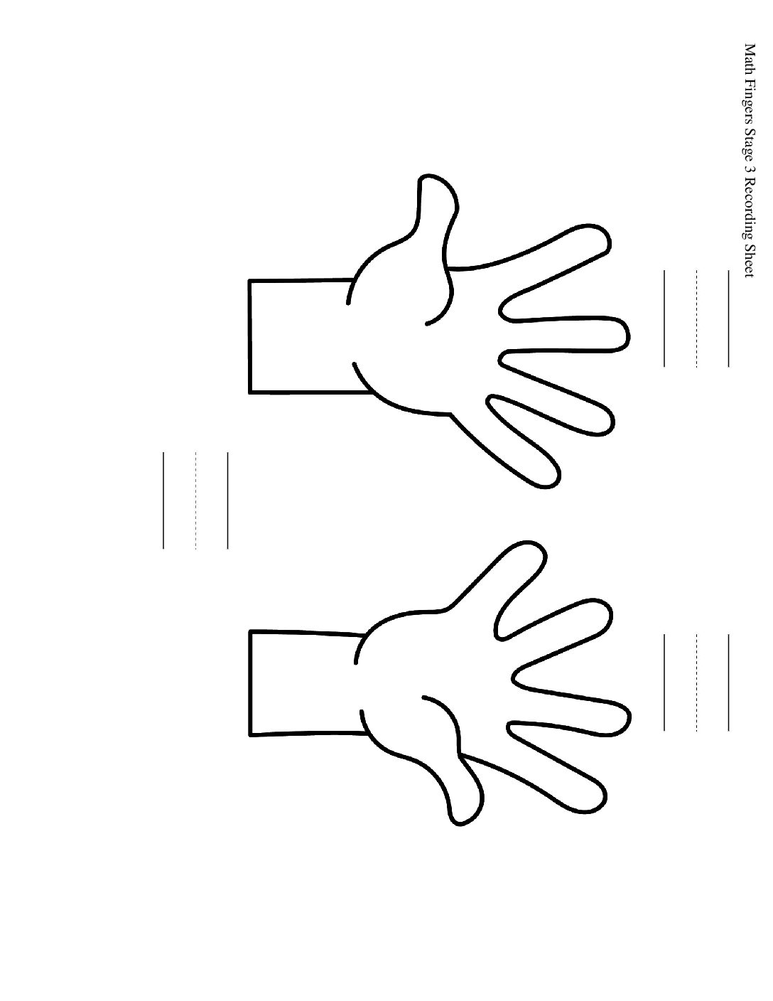 Kindergarten.4.B9.3 İntroduce Math Fingers Add 2 Hands Math Fingers Stage 3 Recording Sheet