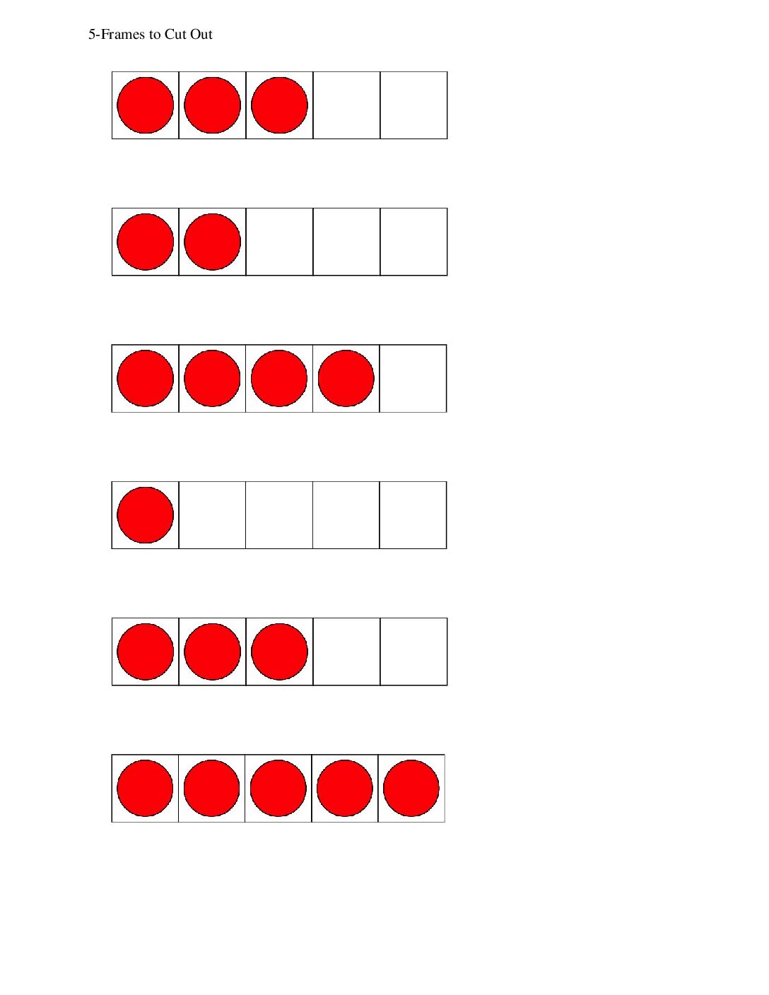 Kindergarten.5.C10.1 İntroduce 10 Frames 5 Frames To Cut Out