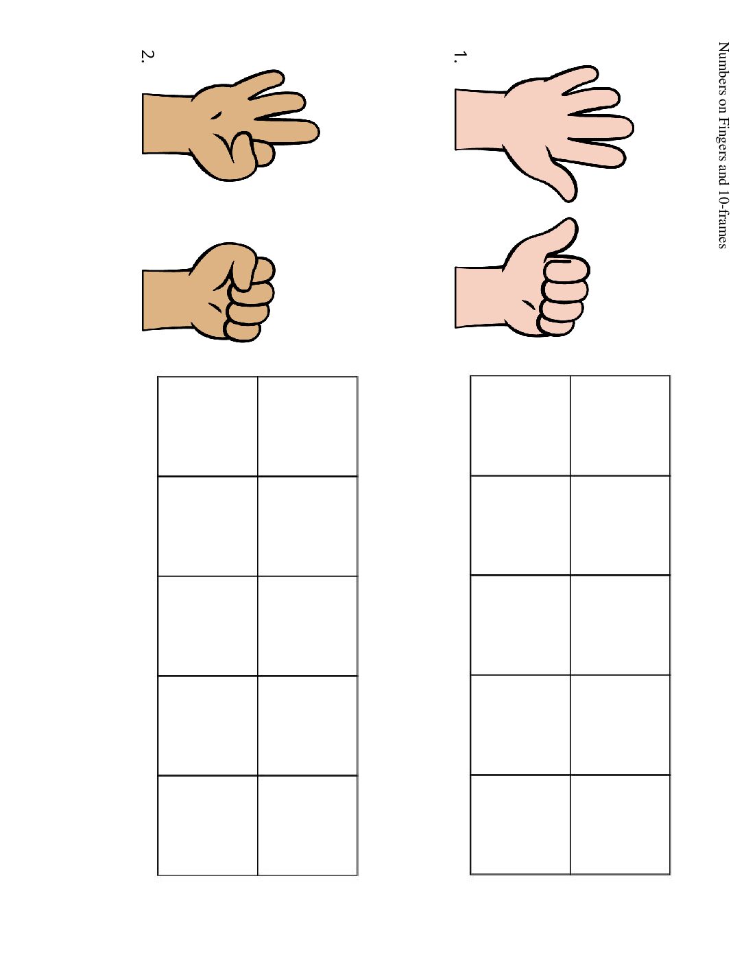 Kindergarten.5.C10.2 Numbers On Fingers And 10 Frames Numbers On Fingers And 10 Frames