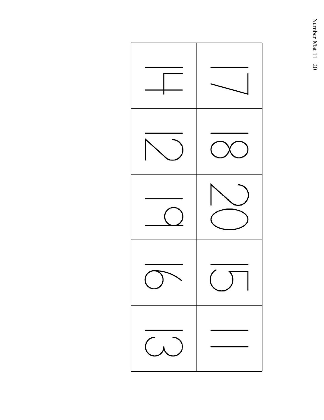 Kindergarten.6.A1.3 İntroduce Number Race 11 20 Number Mat 11 20
