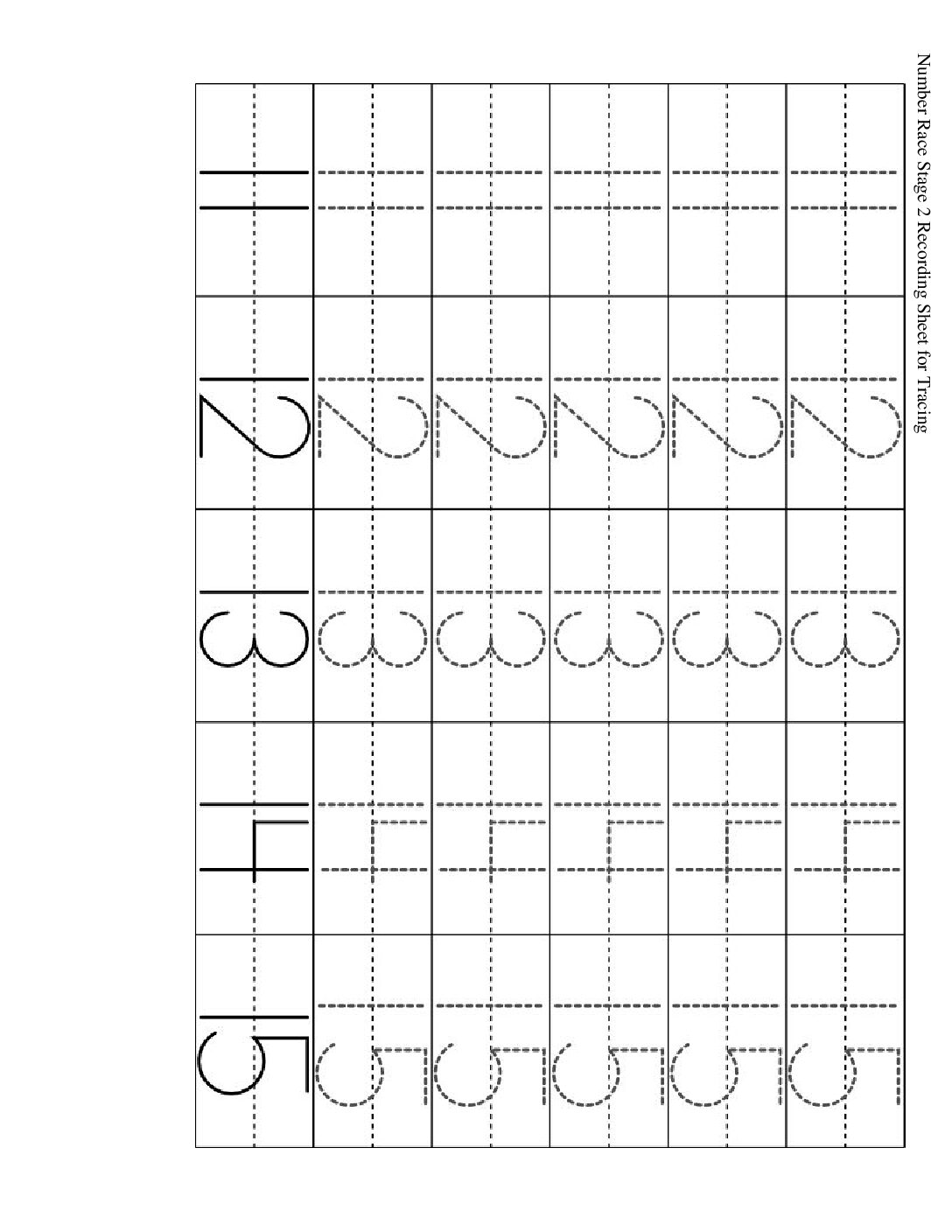 Kindergarten.6.A1.3 İntroduce Number Race 11 20 Number Race Stage 2 Recording Sheet For Tracing