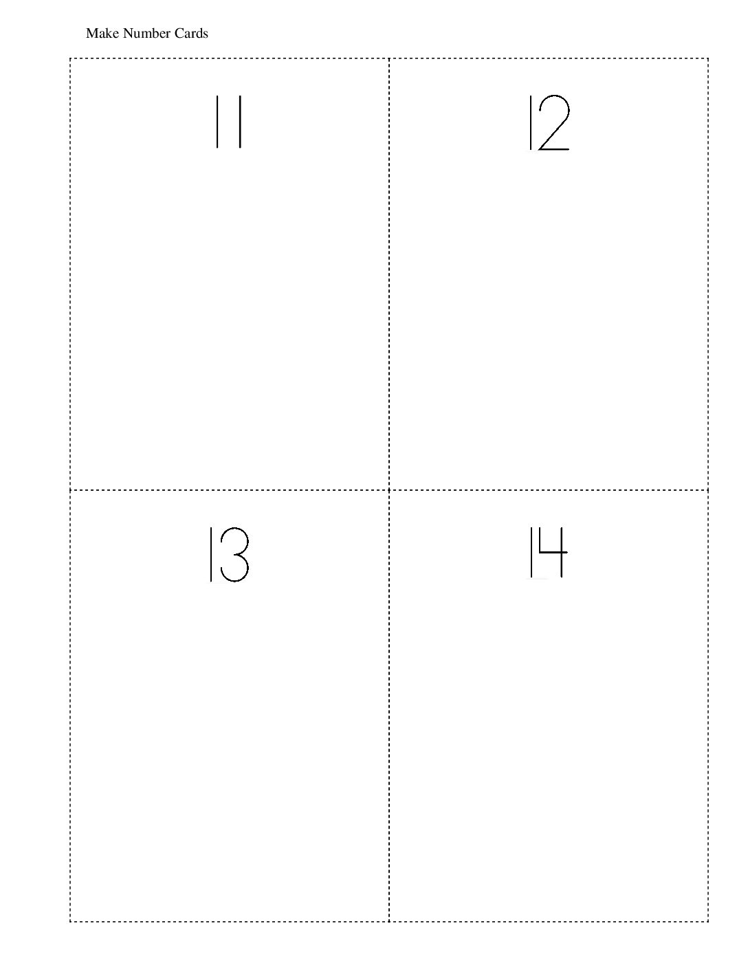 Kindergarten.6.B8.1 Make Number Cards Make Number Cards