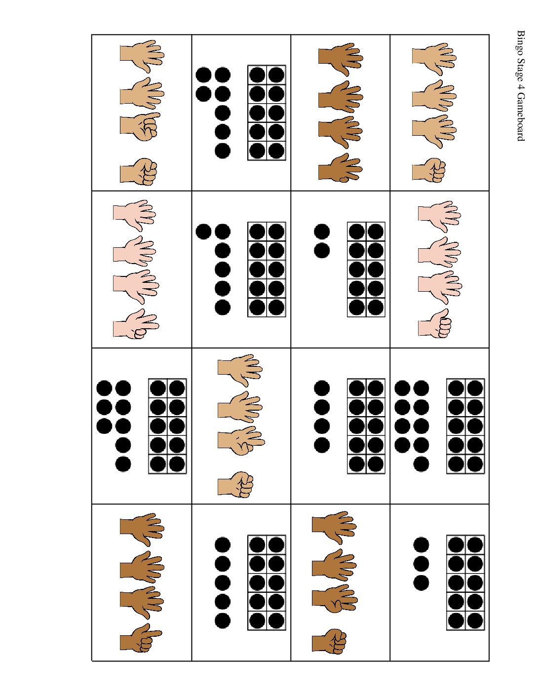 Kindergarten.6.B8.3 İntroduce Bingo Numbers 11 19 Bingo Stage 4 Gameboard