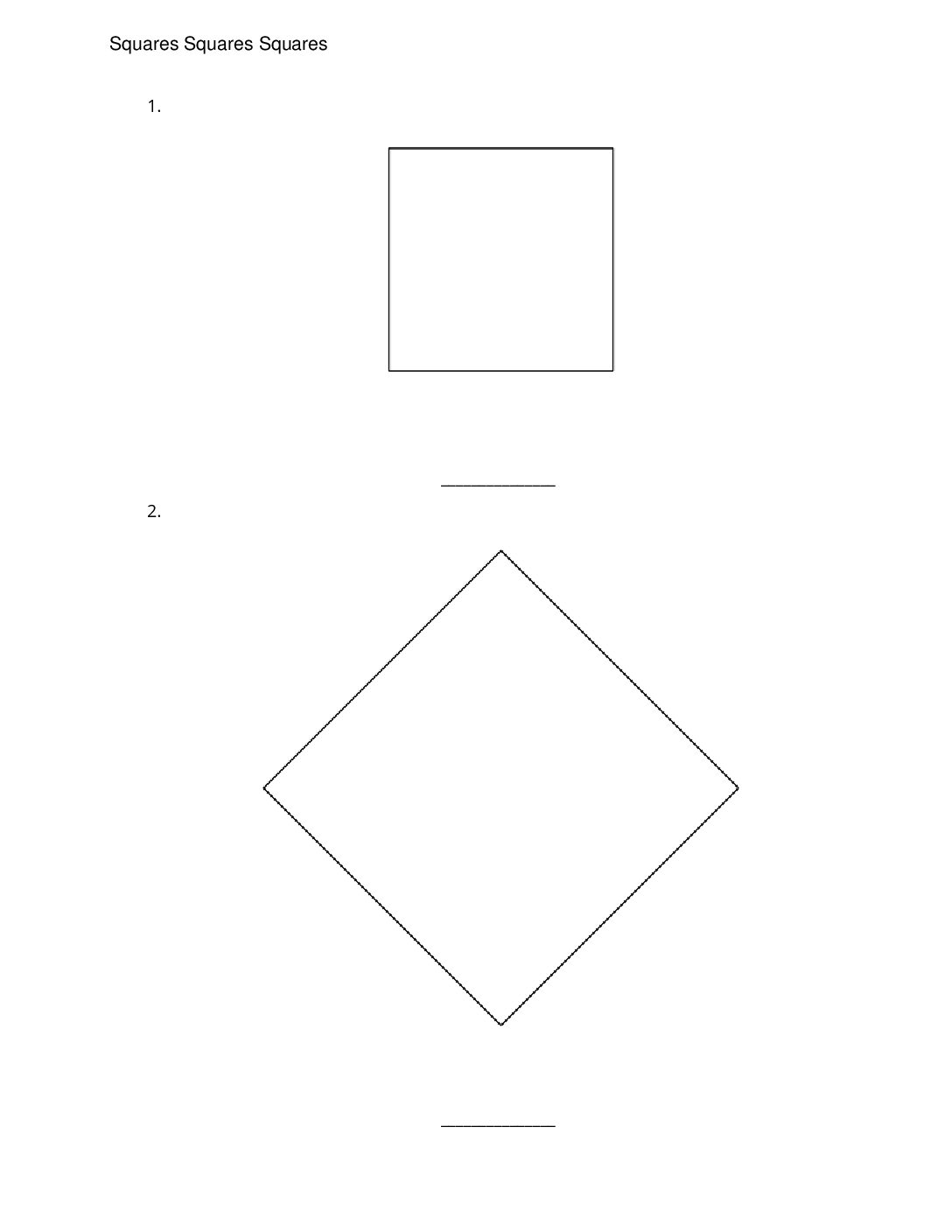 Kindergarten.7.A1.1 Squares Squares Squares Squares Squares Squares