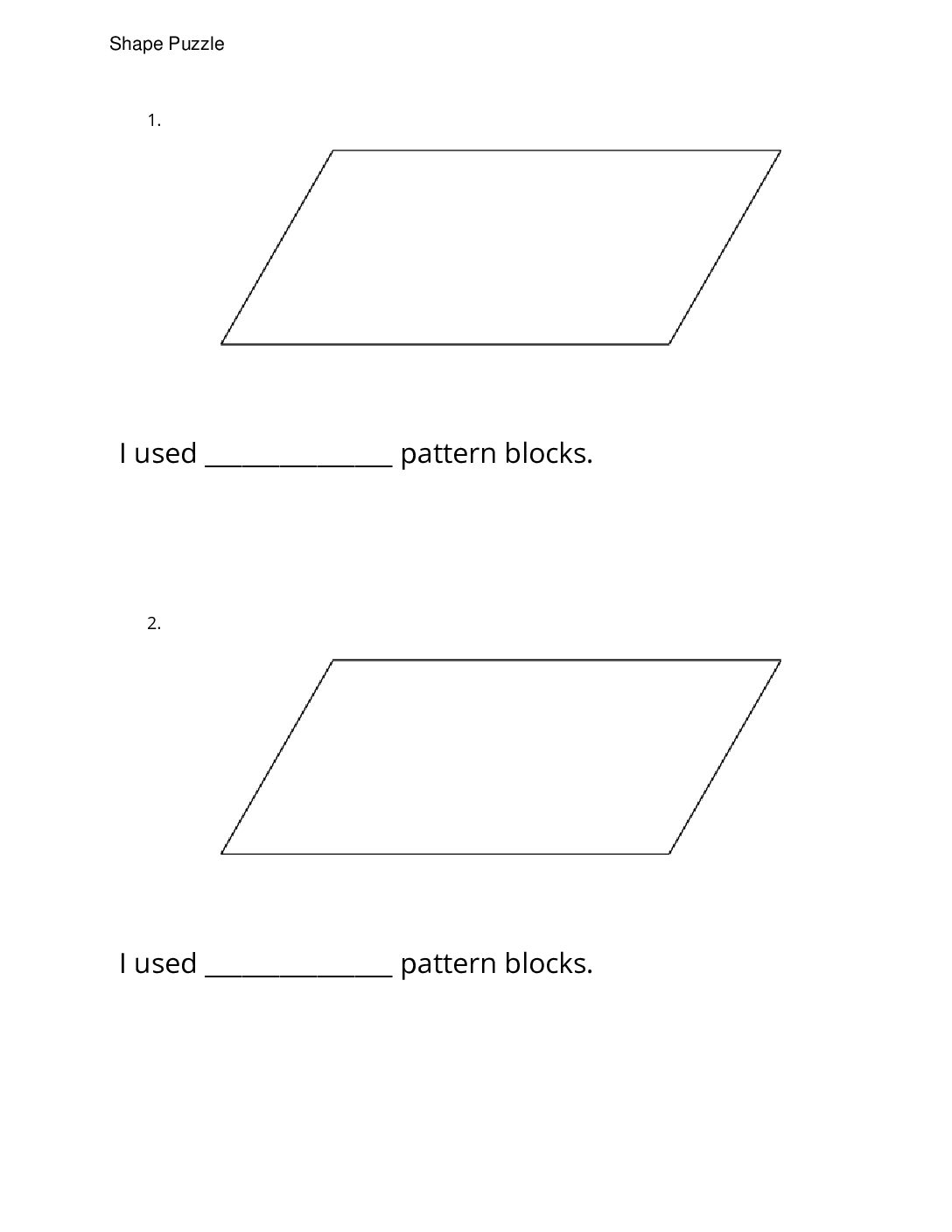 Kindergarten.7.A1.2 Shape Puzzle Shape Puzzle