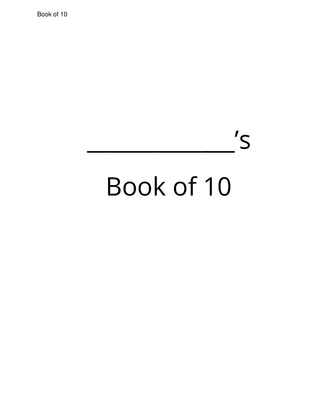 Kindergarten.7.A6.2 Many Ways To Make 10 Book Of 10