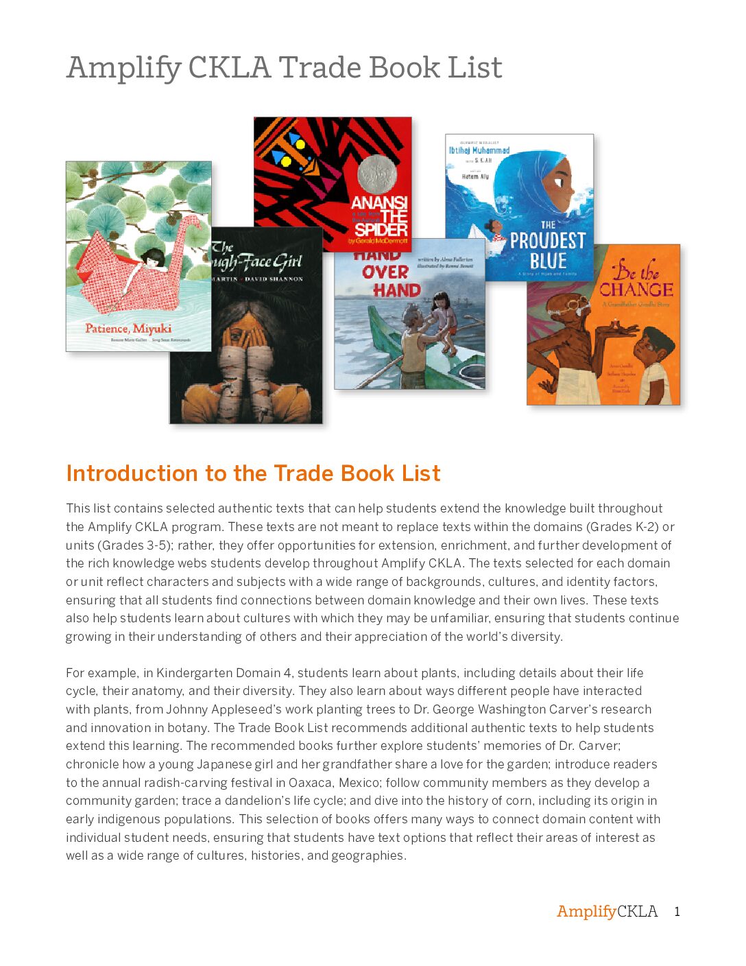 Trade Book List For All Units [Grade 5]