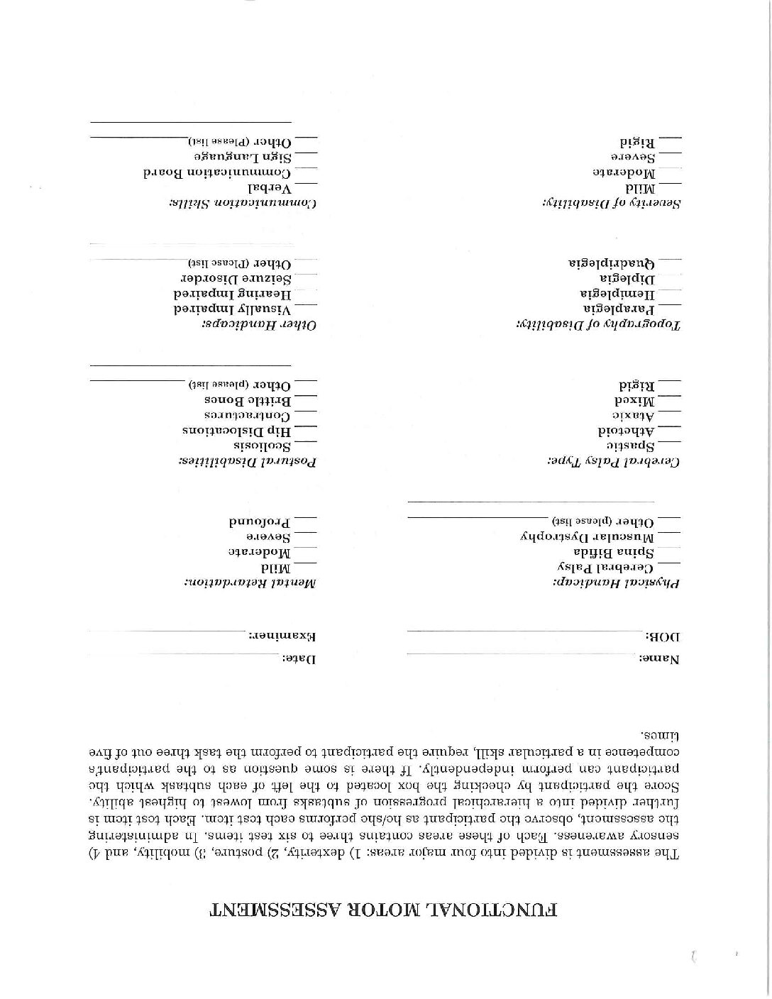 Another Functional Assessment