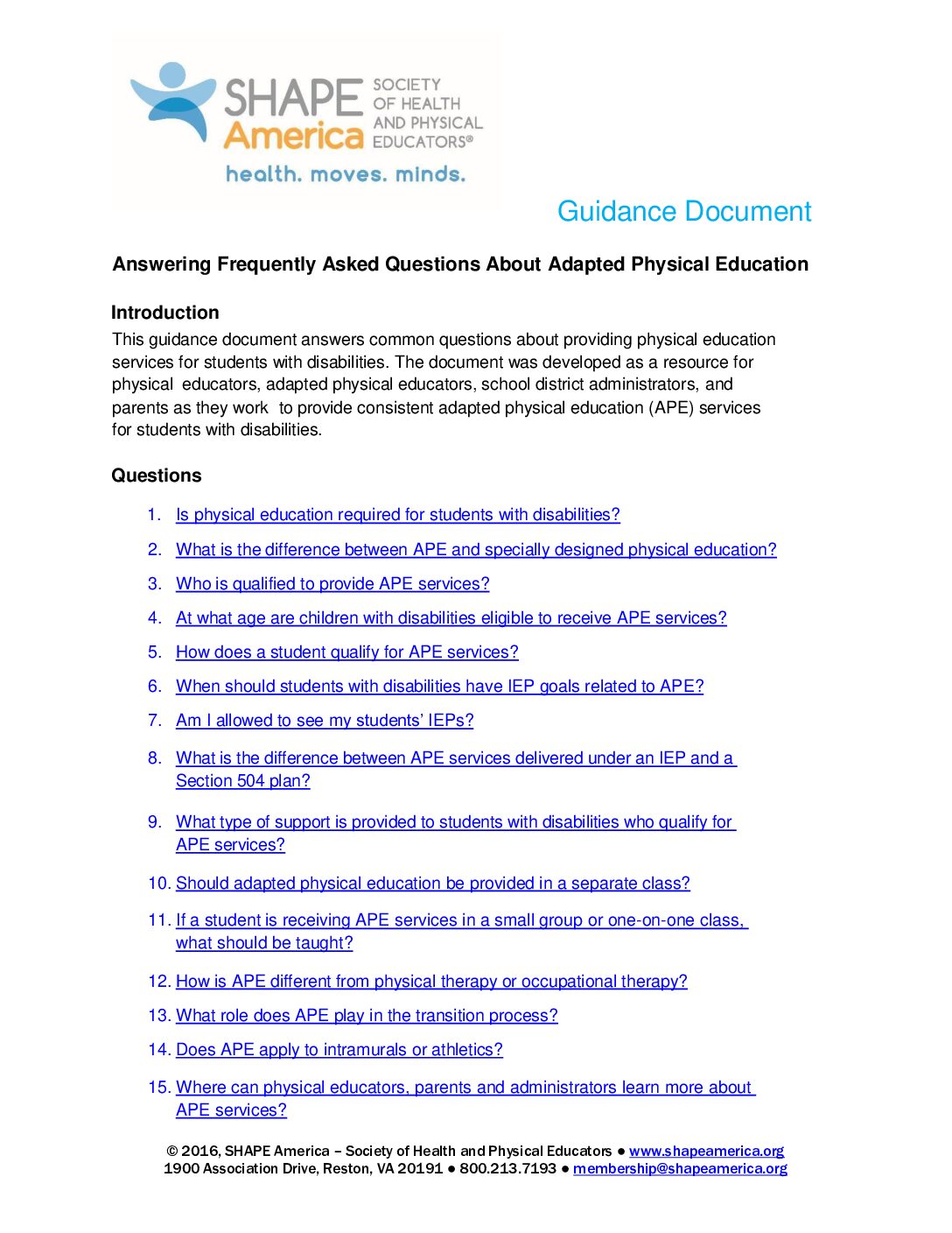 Answering Frequently Asked Questions About Adapted Physical Education