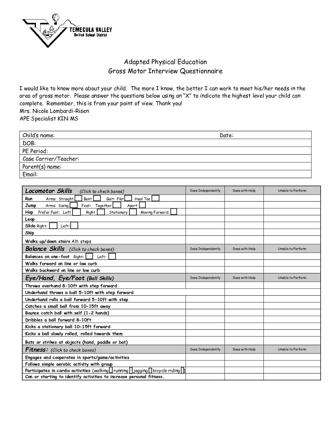 Ape Middle School Parent Questionnaire 10 2020 Pdf