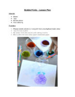 Bubble Prints Lesson Plan