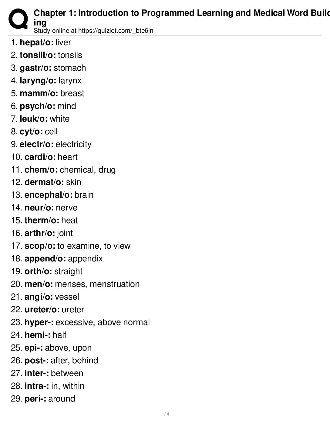 Chapter Introduction To Programmed Learning And Medical Word Building