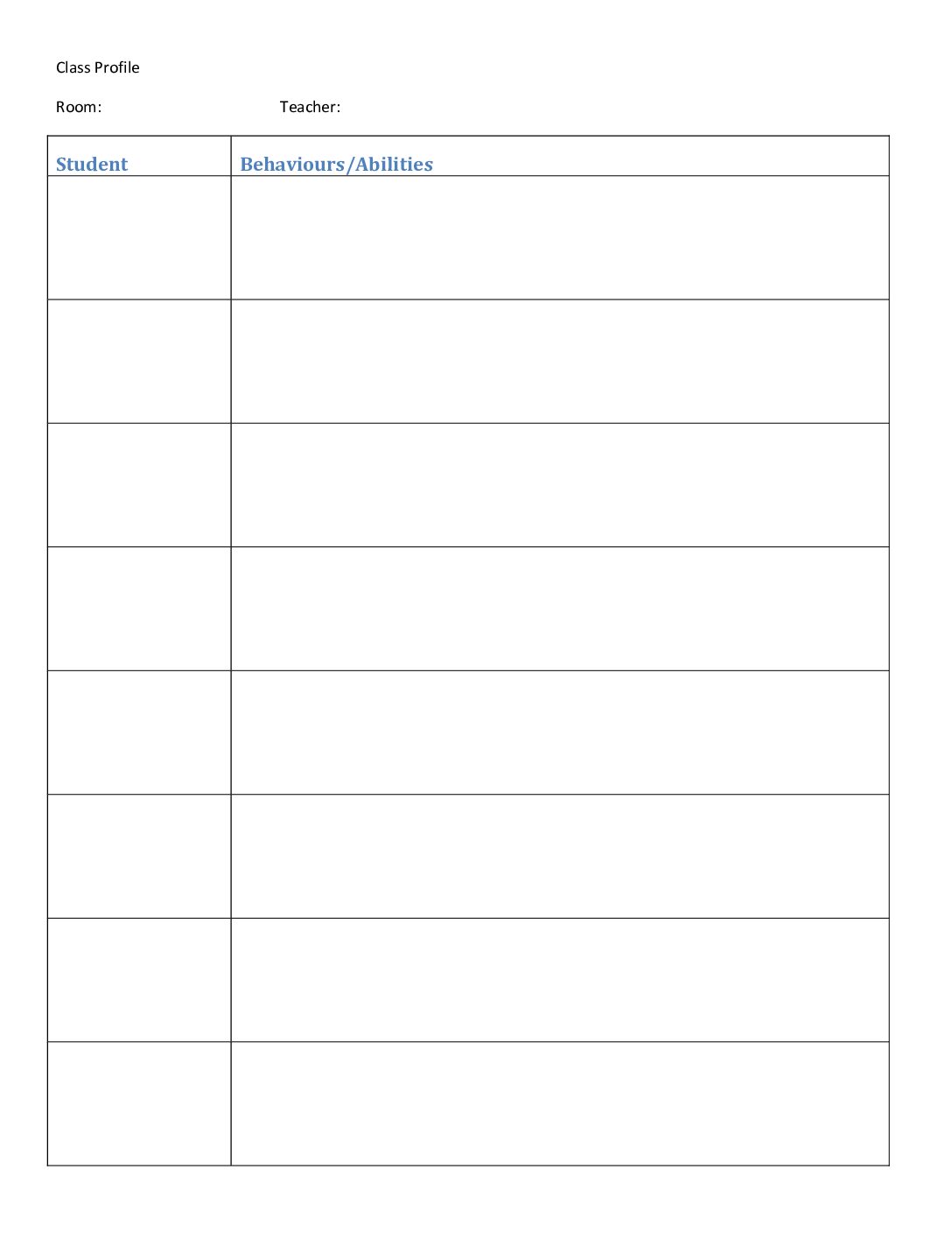 Class Profile