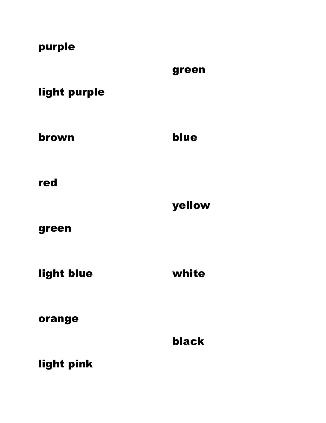 Colour Words