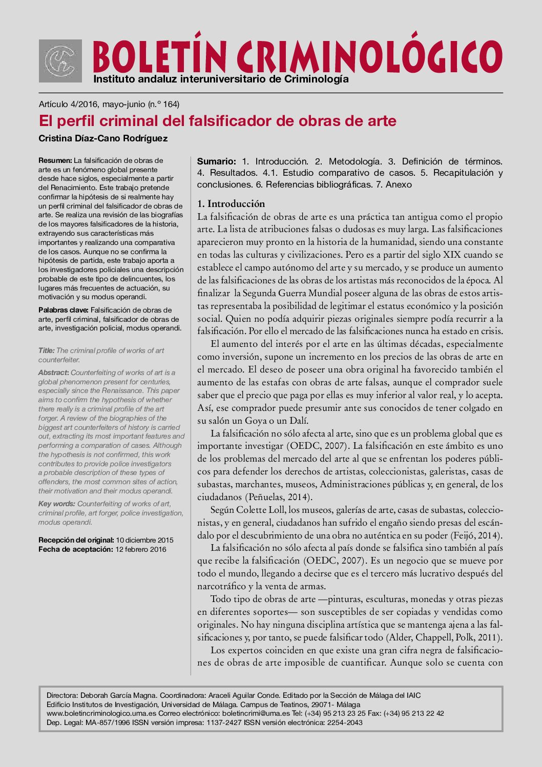 El Perfil Criminal Del Falsificador De Obras De Arte-Perfilacion Criminal Y Asesinos En Serie