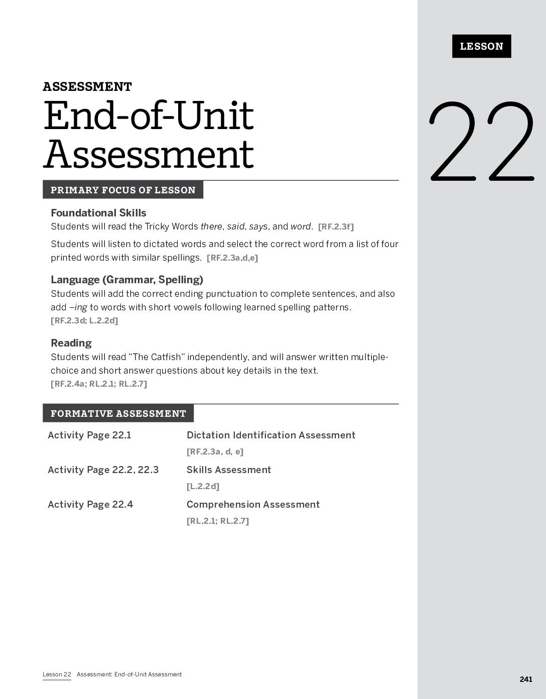 End Of Unit 1 Assessment Directions