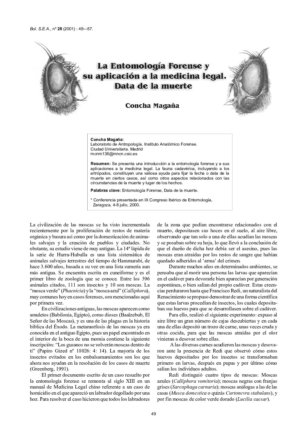EntomologíA Forense – Data De La Muerte – MagañA -Estomologia Forense