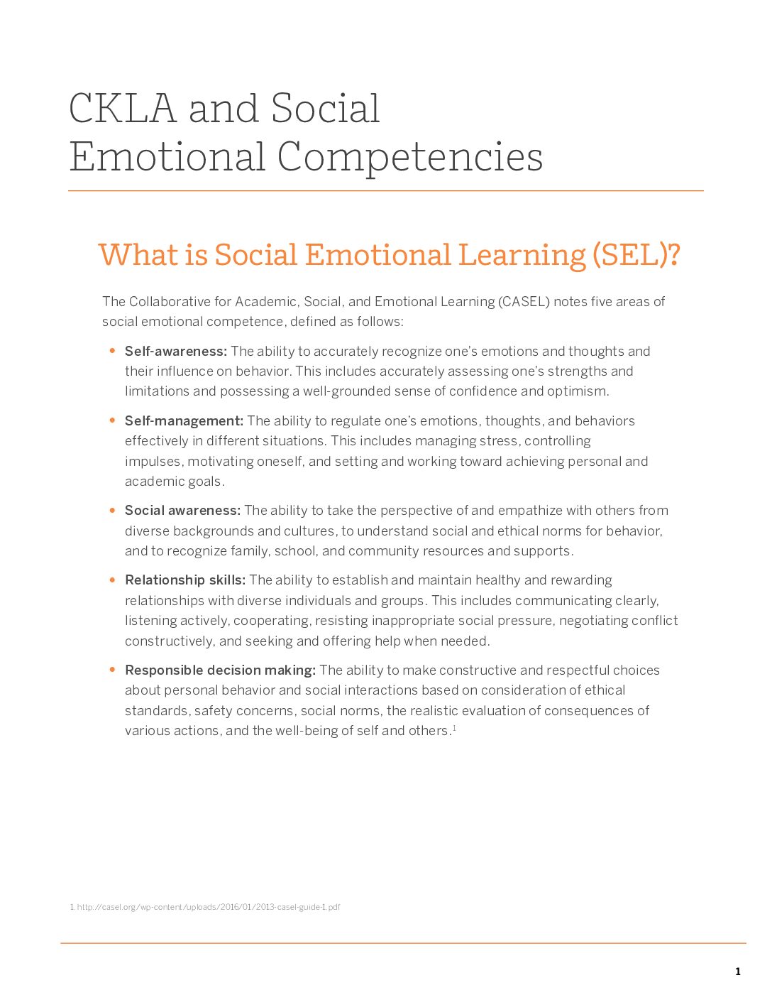 Guide Ckla And Social Emotional Competencies
