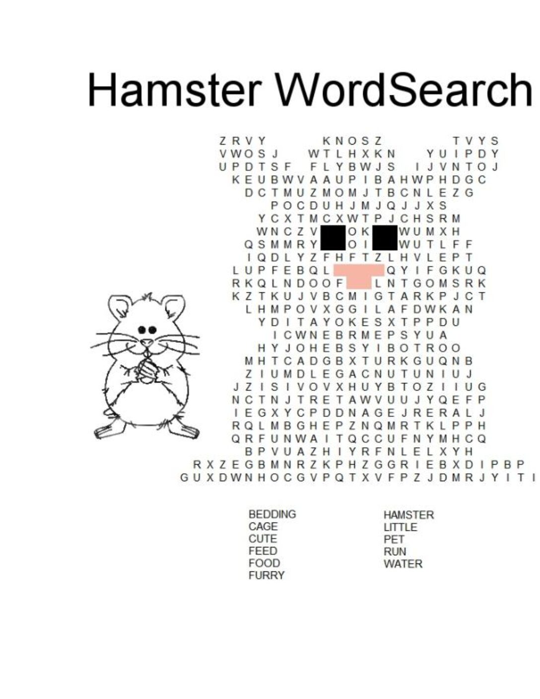 Hamster Word Search