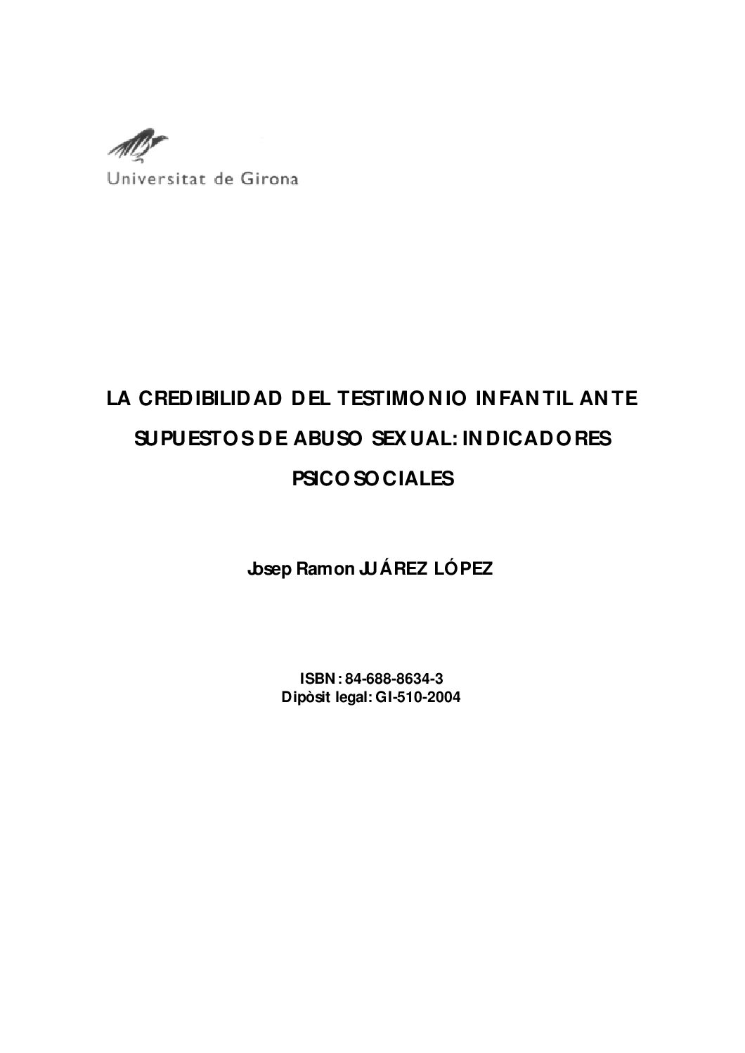 La Cre D B L Dad Del Test Mon O Infant L-Psicologia Forense
