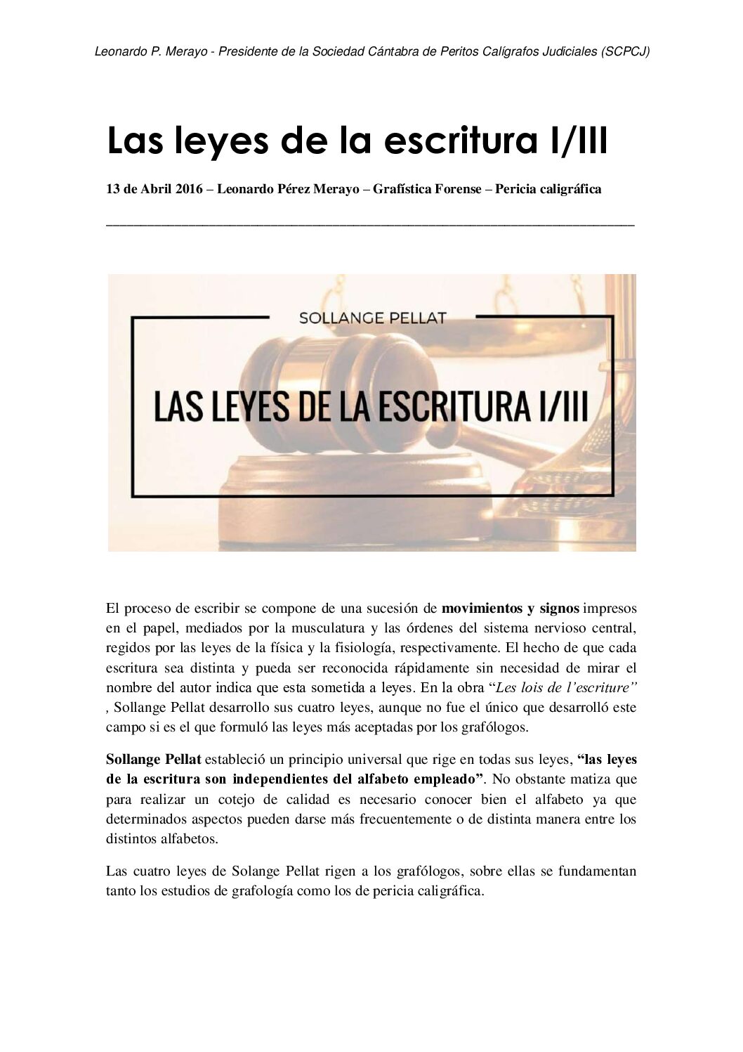 Las Leyes De- La Esc Rit Ura -I- De- I-Grafoscopia O Documentologia Forense